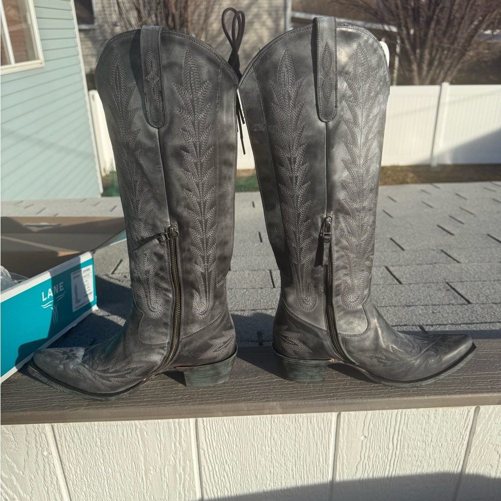 Lane Women's Charcoal Heeled Boots Lexington!!! 🩷 - Picture 3 of 14